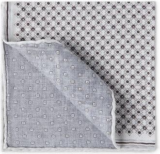 Brunello Cucinelli Pocket square with pattern in Light Grey at Nordstrom