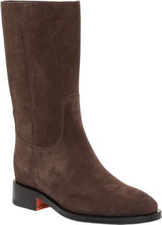Santoni Leather midi-boot in suede in Brown at Nordstrom, Size 10.5