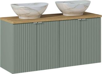 Petits Meubles Mueble lavabo 4 puertas estratificado Verde marr&oacute;n