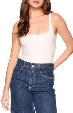 Susana Monaco Faux Leather Low Back Bodysuit in Blanched Almond at Nordstrom Rack, Size Medium