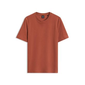 BOSS Bubble-jacquard structure T-shirt in a cotton blend