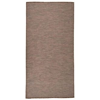 Berkfield Home Outdoor Flatweave Rug 100x200 cm Brown | Size: Medium