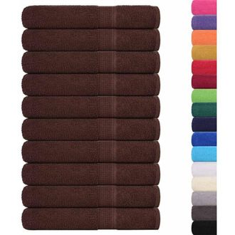 vidaXL Asciugamani 10 pz Marrone 100x200 cm 360 g/m&sup2; 100% Cotone - Vidaxl
