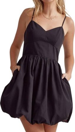 Entro Marisa Spaghetti Strap Bubble Mini Dress In Black