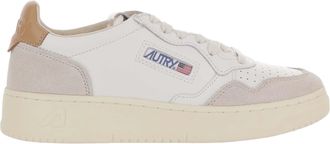 Autry White/Brown Medalist Low Leather Sneakers