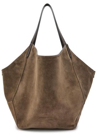Brunello Cucinelli Reversible Suede Tote - Beige - One Size