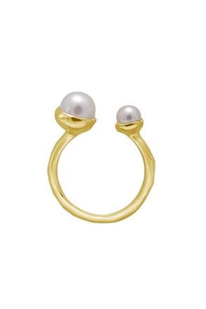 Murkani Riviera Double Pearl Ring 6 in Yellow Gold at Nordstrom