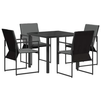 vidaXL Conjunto De Comedor De Jard&iacute;n 5 Pcs Negro Y Antracita Vidaxl