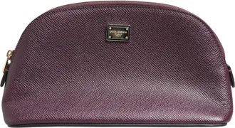 Dolce & Gabbana Womens Calfskin Leather Dg Logo Wallet Purple