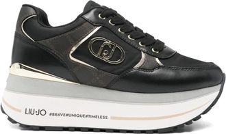 Liu Jo Maxi Wonder Plus 01 - Dames - Sneakers - Zwart - 38 EU - Leer - Schoenen