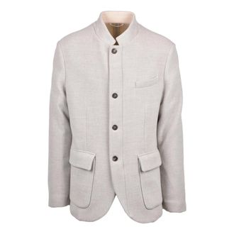 Eleventy Giacca coreana in panno - - Jackets - Uomo - Grigio - 3XL