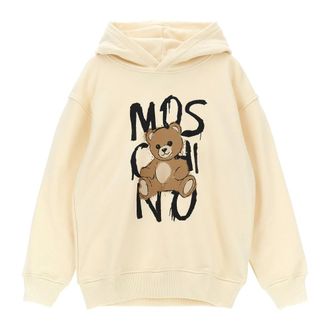 Moschino Kids Sweatshirts, male, Beige, 4 Y, Teddy Bear Cotton Hoodie