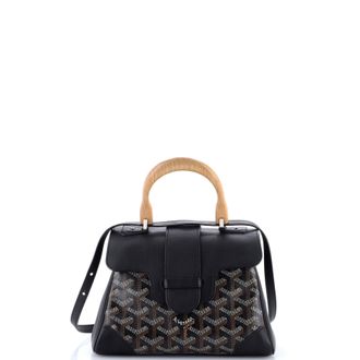 Goyard Saigon Top Handle Bag Coated Canvas with Leather Mini