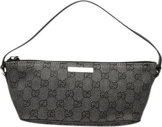 Gucci Pre-owned Shoulder Bags, female, Gray, Size: ONE SIZE Pre-owned Denim Shoulder Bag