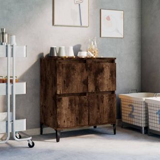 vidaXL Vidaxl - Aparador Madera Contrachapada Color Roble Ahumado 60x35x70 Cm