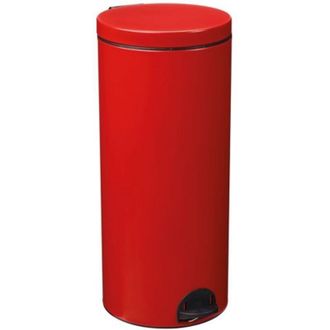 Rossignol Pattumiera a pedale da 30 litri, rosso opaco liscio - 90327 - rossignol