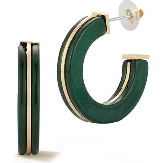 Sphera Milano Resin Hoop Earrings in Gold/Green at Nordstrom Rack