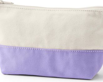 Lands End Zipper Canvas Pouch in Natural/lavender Cloud at Nordstrom