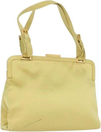 Prada Pre-owned Vintage Tote Bag - Dames - Vintage Handtas - Geel - ONE Size - Satijn - Vintage