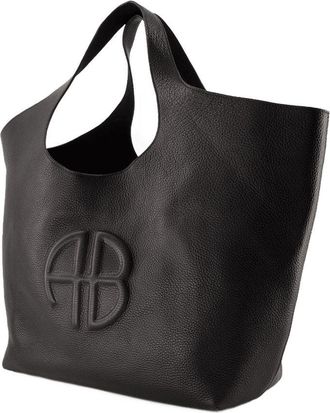 Anine Bing Womens Lili Shopper Bag - Anine Bing Leather Black Cowhide Totes-Shopping-Bags