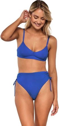 Swim Systems Malia High Waist Bikini Swim Bottoms in Atlantic Blue at Nordstrom, Size X-Small