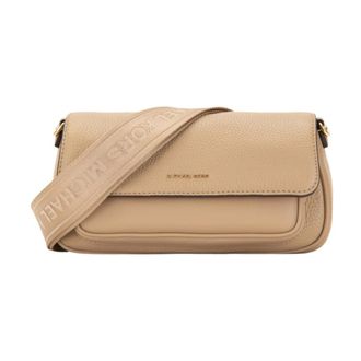 Michael Kors Tassen, Dames, Beige, ONE Size, Leer, Leren Crossbody Tas