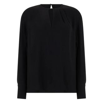 Max Mara Blouses, female, Black, Size: M Lightweight Cady Blouse
