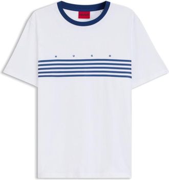 HUGO BOSS Cotton T-shirt with printed stripes