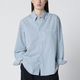 Dunst Oversized light blue check shirt