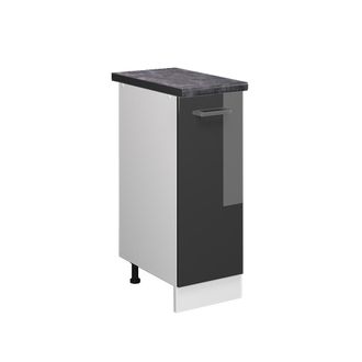 Vicco Armario De Farmacia R-line, Antracita Alto Brillo, 30 Cm, Et Antracita