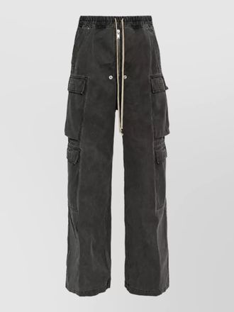 Rick Owens wide leg cargo denim trousers