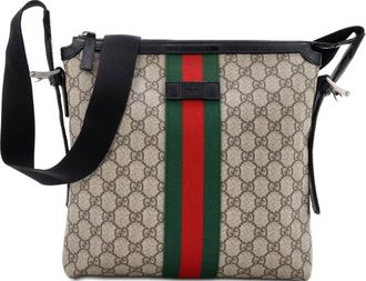 Gucci Web Messenger Bag GG Coated Canvas Medium crossbody bag - Zwart