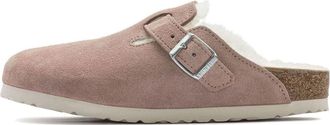 Birkenstock (WMNS) Birkenstock Boston Shearling Suede Leather Coated Narrow Fit Pink Clay 1023292