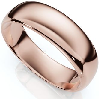 Pompeii3 6mm Dome High Polished Wedding Band 10k Rose Gold