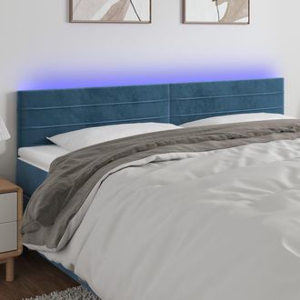 vidaXL Cabecero Con Led De Terciopelo Marr&oacute;n Oscuro 160x5x78/88 Cm Vidaxl