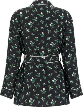 Dolce & Gabbana Floral Silk-Twill Pajama Shirt - Black