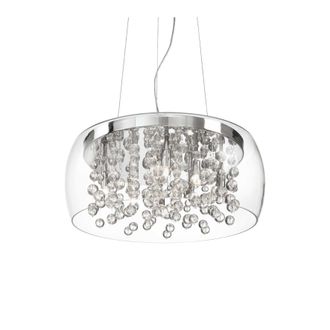 Netlighting Audi 8 Light Large Blown Glass Bubbles Ceiling Pendant Chrome G9 in Grey