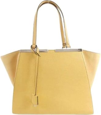Fendi Pre-owned Handbags, female, Yellow, Size: ONE SIZE Pre-owned 3Jours Calf Handbag