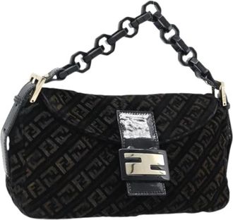 Fendi Pre-owned Vintage Zucchino Shoulder Bag - Dames - Vintage Schoudertas - Zwart - ONE Size - Leer - Vintage