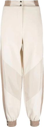 Eleventy Casual Beige Trainingsbroeken - Dames - Sweatpants - Beige - M - Nylon - Broeken