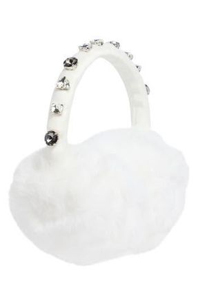 Kate Spade New York embellished faux fur earmuff in 151 Cream at Nordstrom Rack