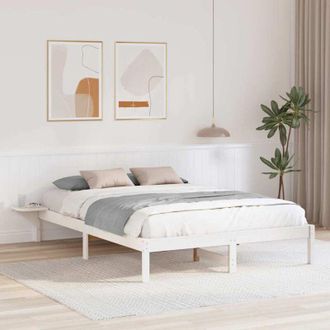 vidaXL Marco De Cama Con Mesitas De Noche Blanco Blanco Vidaxl
