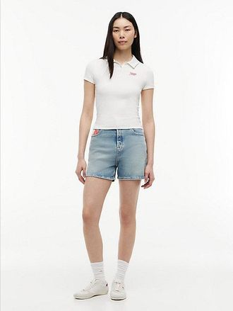 Tommy Hilfiger Pantal&oacute;n vaquero corto Mom de talle medio
