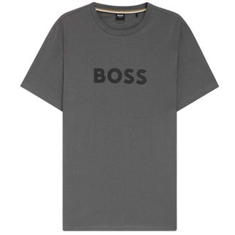 HUGO BOSS Heren T-shirt katoen met logo (Donkergrijs)