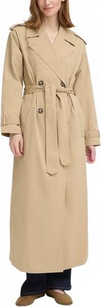 Ichi Belted Trench Coat In Tan