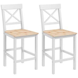 HOMCOM Taburetes de bar 41x46x97.5 cm madera natural