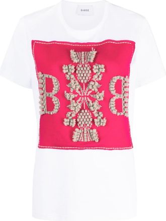 Barrie B-logo T-shirt - women - Cashmere/Cotton - M - White