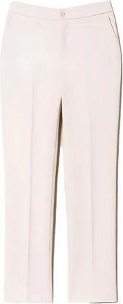 Twinset Cigarette broek in stretch cady cr&ecirc;pe - Dames - Straight fit broeken - Beige - 2XS - Polyester - Broeken