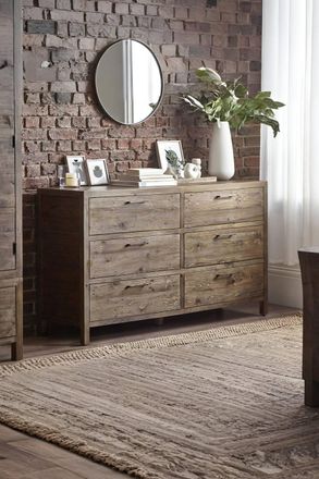 Julian Bowen Heritage 6 Drawer Wide Chest in Brown