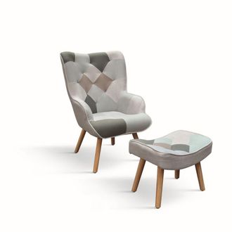 Konte Design Sill&oacute;n de tela multicolor, con reposapi&eacute;s